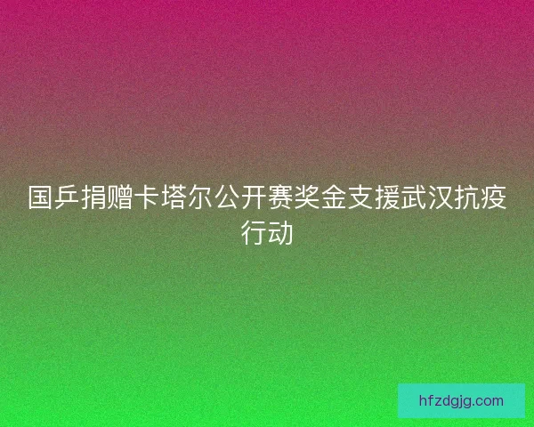 国乒捐赠卡塔尔公开赛奖金支援武汉抗疫行动